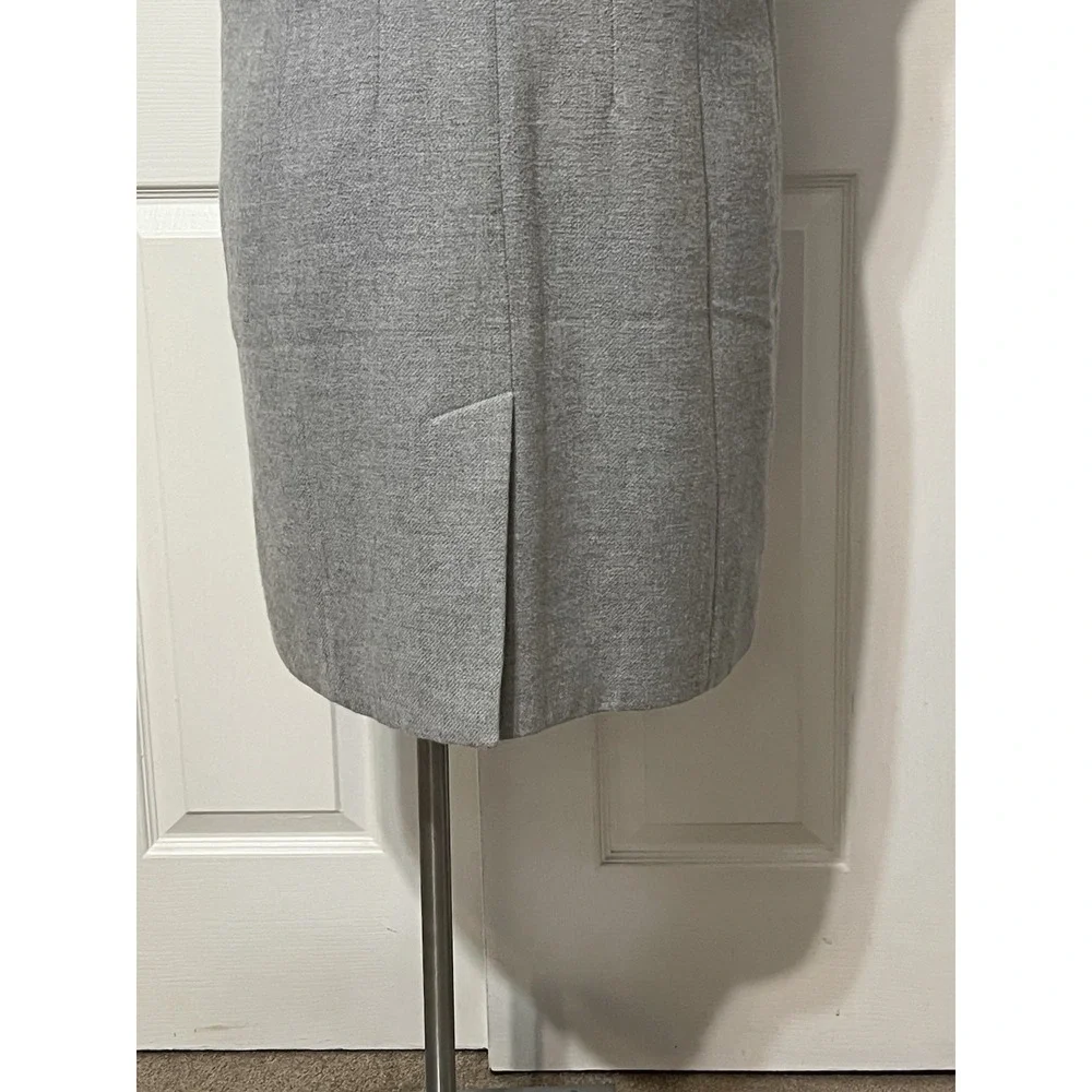 White House Black Market Long‎ Light Gray Tweed Vest  1 Button Women's Size 10